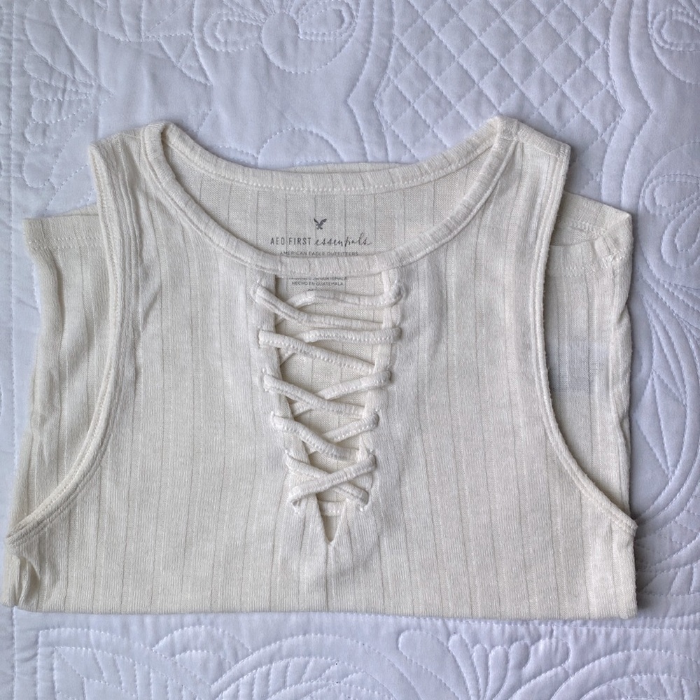American Eagle AEO First Essentials Women’s Sz S Tank Top Cream Color